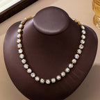 Brass & Multi-Color Glass Crystal Tennis Necklace | 80N93702