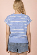 12W3319N-Striped Knit Sweater Vest Top