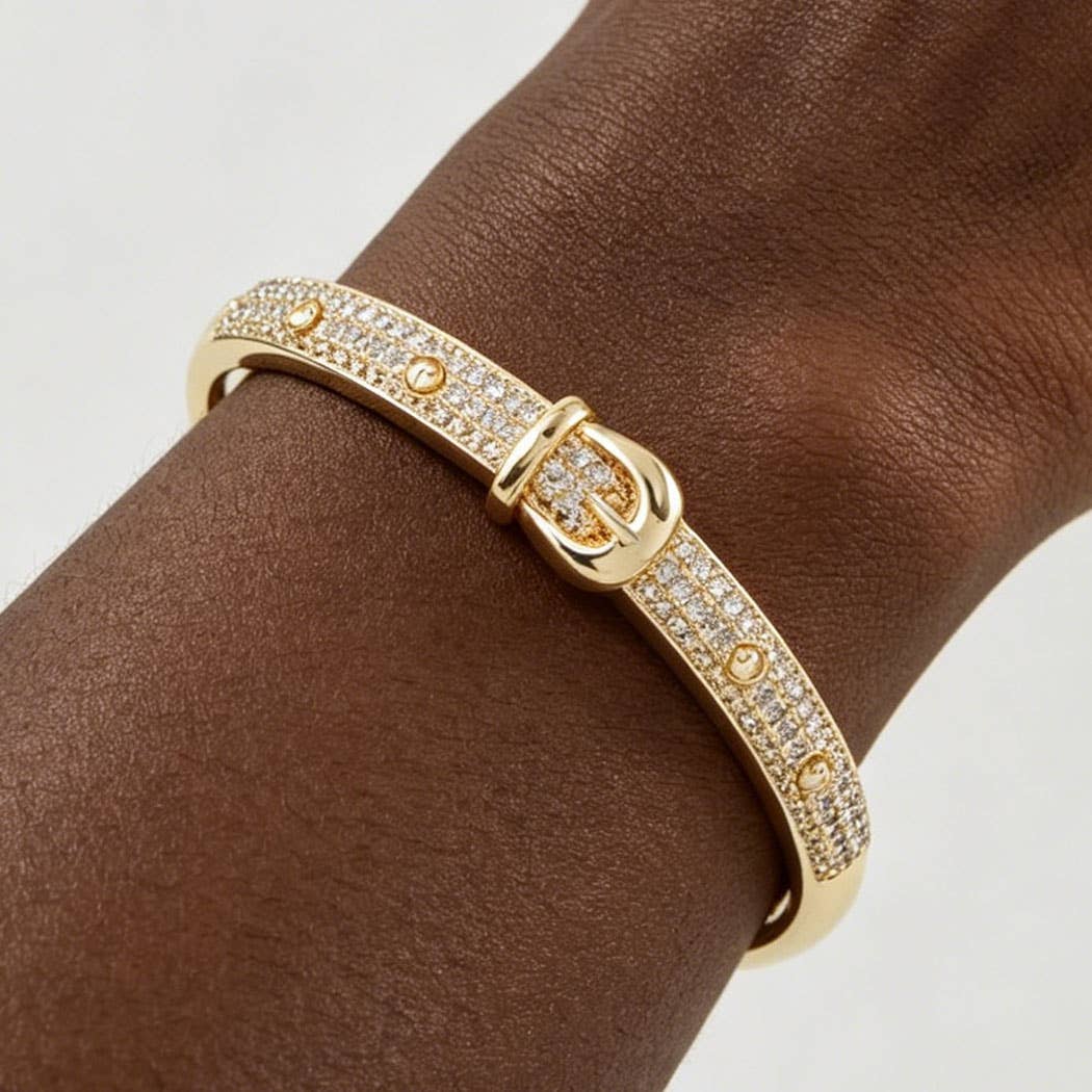 Bejeweled Buckle Belt Cuff Bracelet