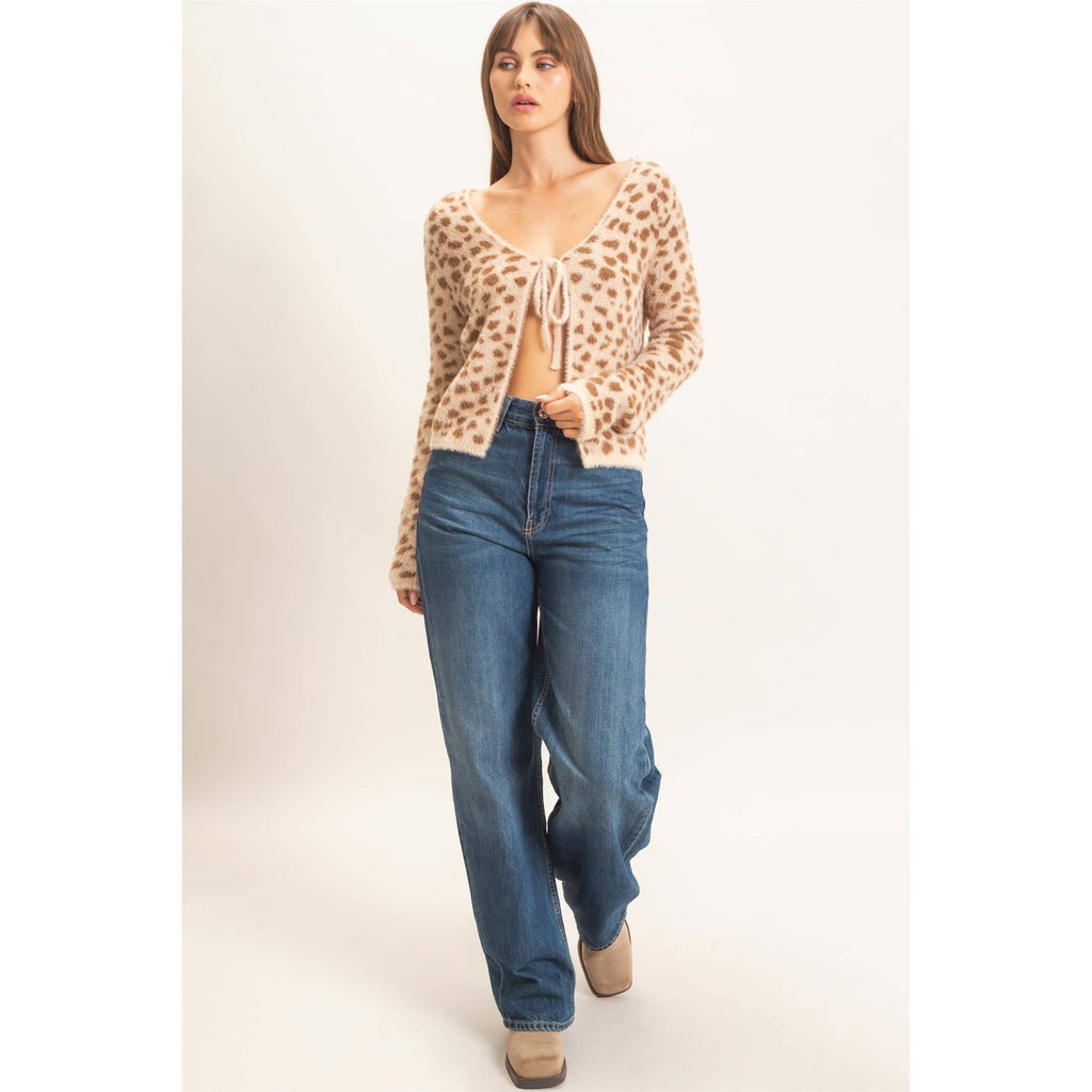 Leopard Print Cardigan Sweater