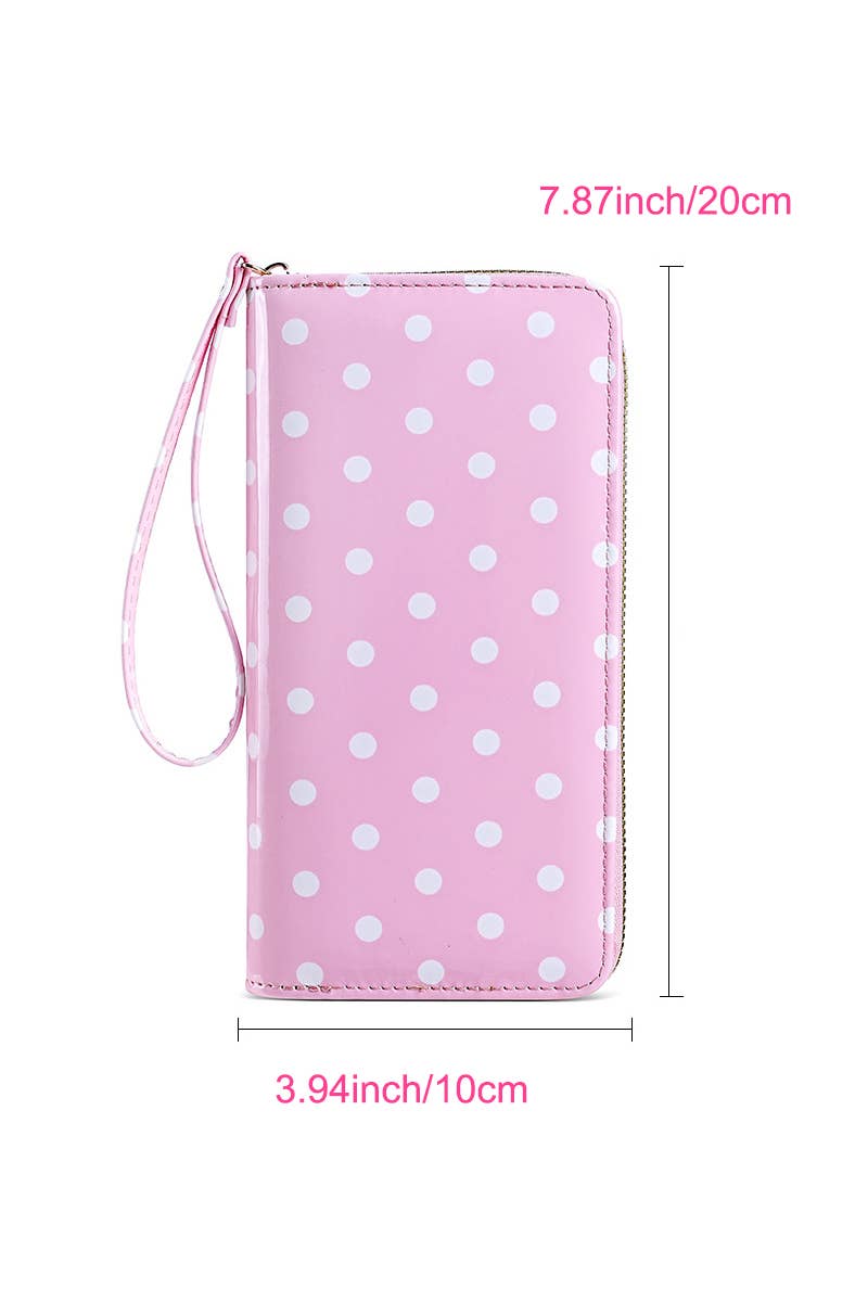 Polka Dot Pvc Wallet Clutch