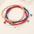 4PCS - Star Charm Beaded Stretch Multi Layered Bracelets