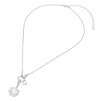 Floral Pearl Charm Accent Necklace