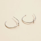 Gold Dipped CZ Cross Open Hoop Earrings