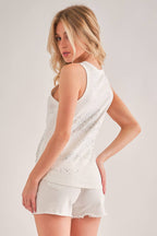 IP2742 Rhinestone Embellished Stretch Denim Shorts
