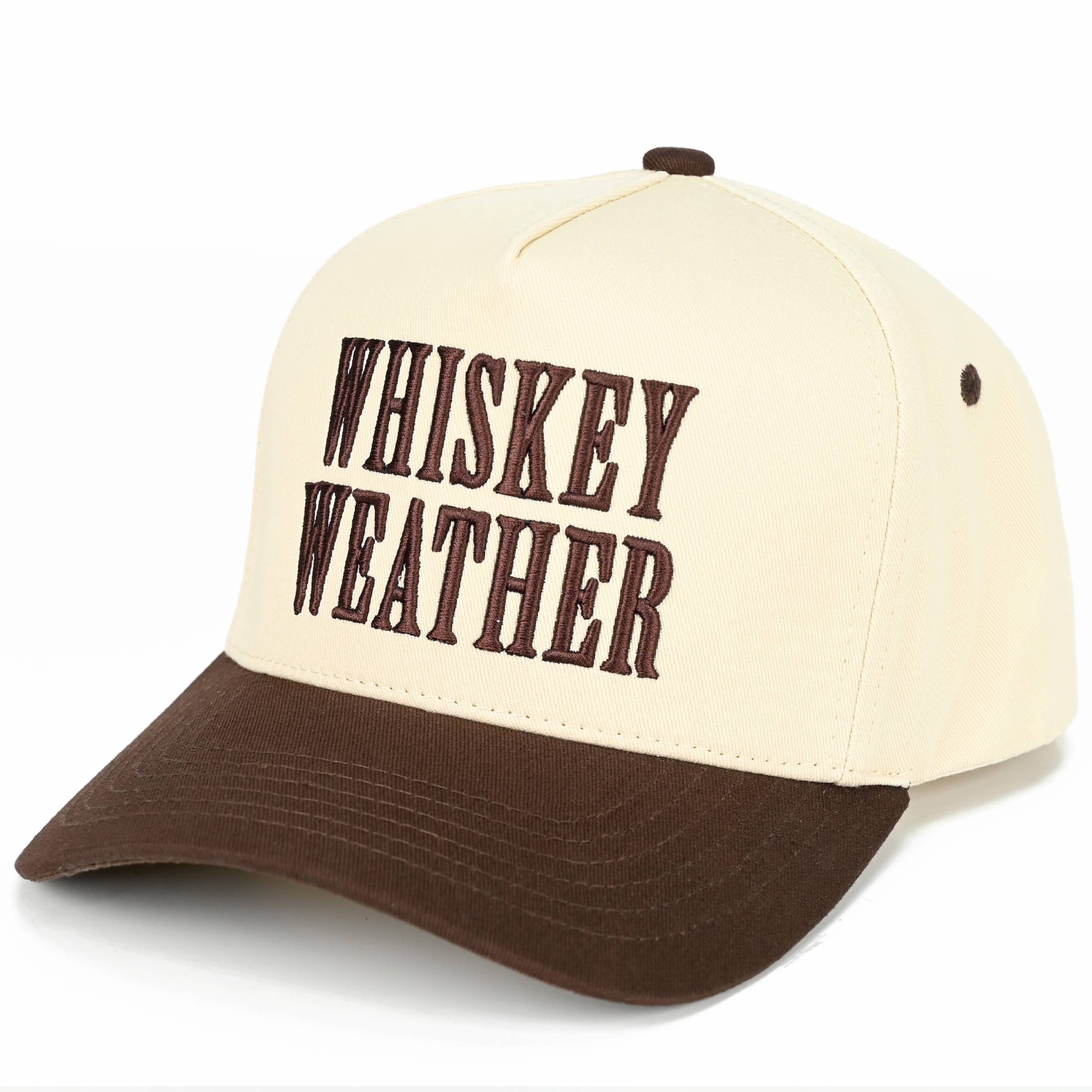 C.C WHISKEY WEATHER Embroidered Letter Two Tone Trucker Hat