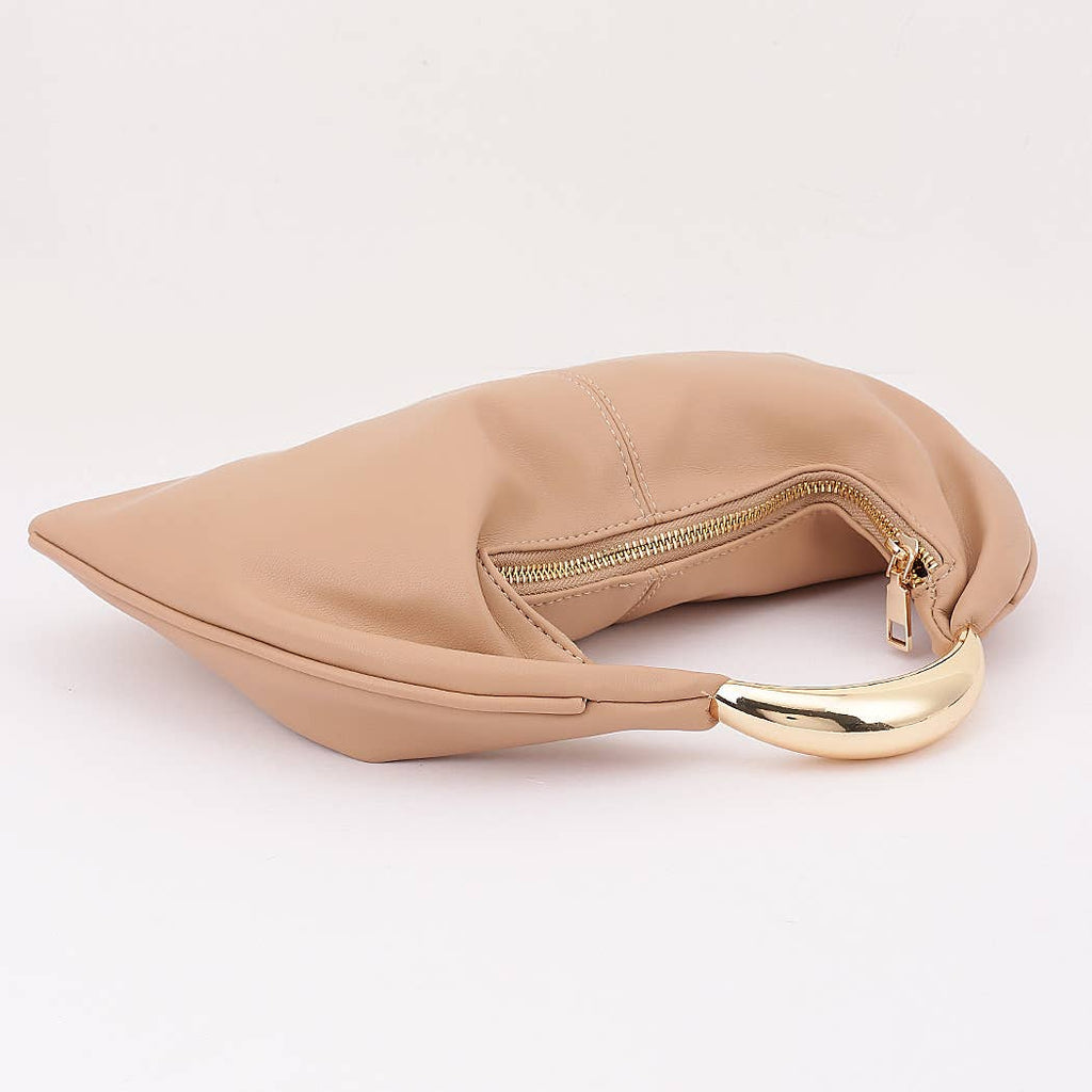 Metallic Top Handle Hobo Bag