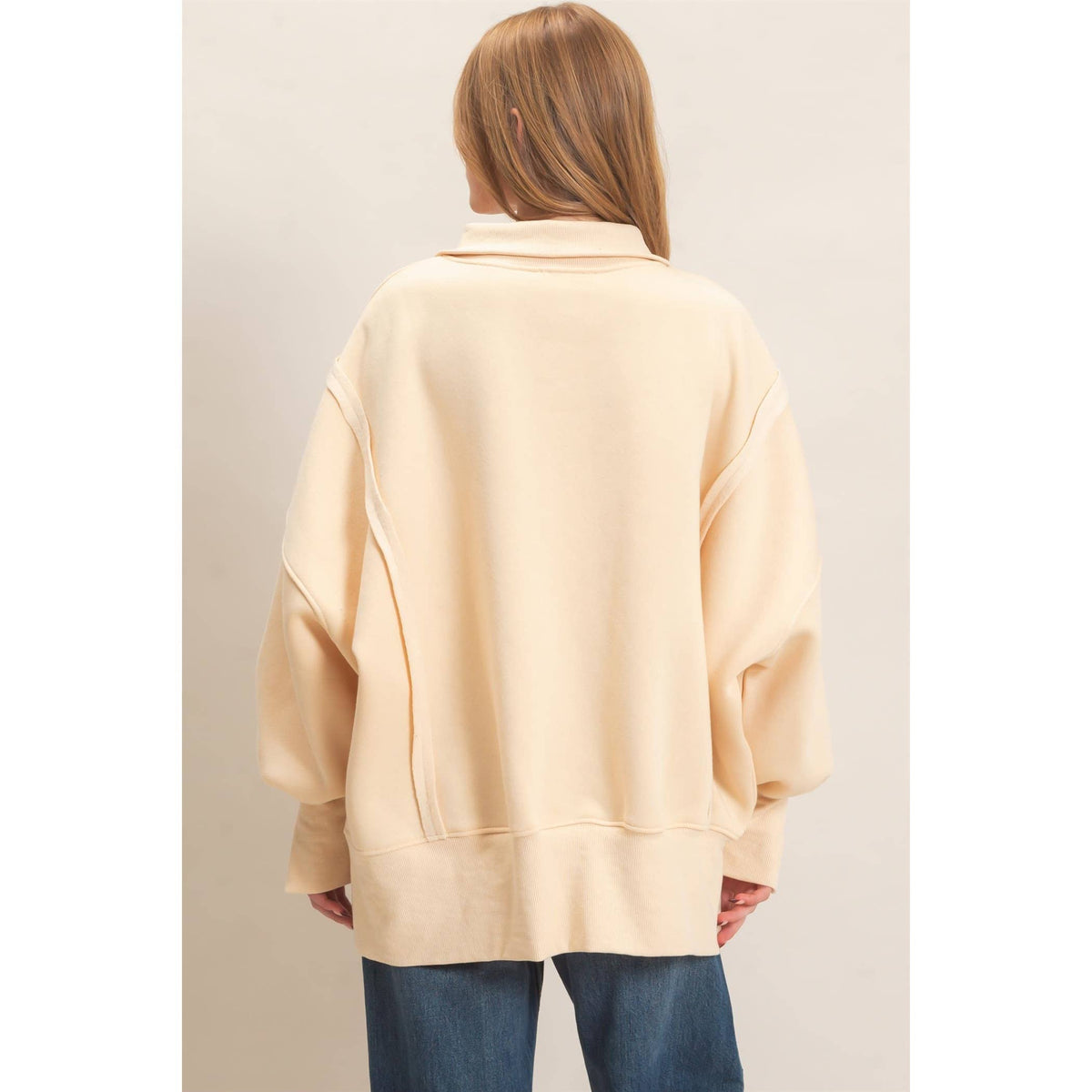 Mineral Wash Snap Collar Pullover