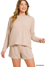 ..Ribbed Short Sleeve Tee & Pants 2PC Set