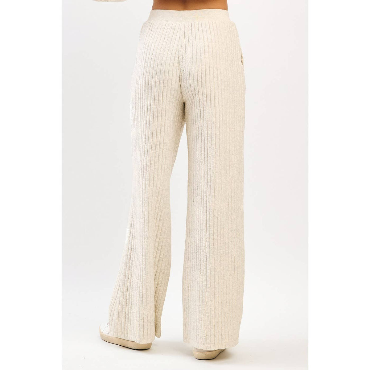 QUILTED CREW NECK SWEATSHIRT AND PANTS SET