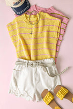 12W3319N-Striped Knit Sweater Vest Top