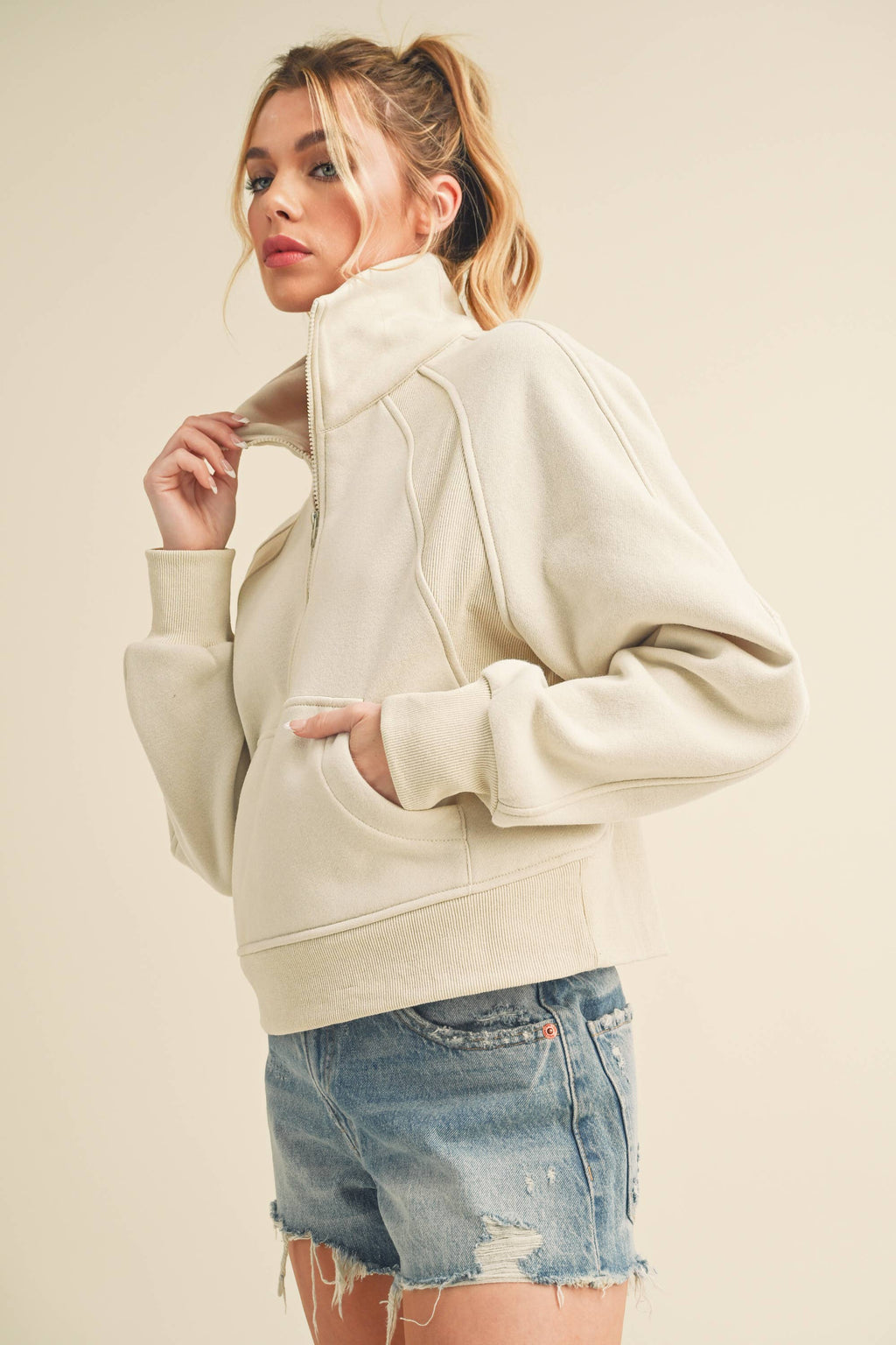 950CK Dove Funnel Neck Half Zip 6