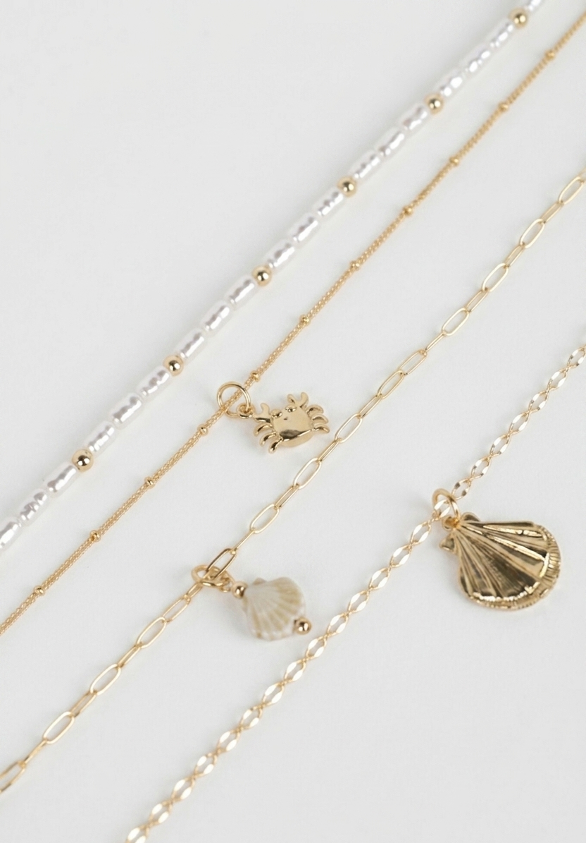 Beach Mode Layered Coastal Shell and Pearl Necklace