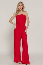 Crinkle Knit Tube Jumpsuit