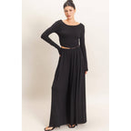 Long Sleeve Top & Wide Leg Pants Set