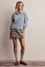 Fuzzy V-Neck Knit Top FSW0105