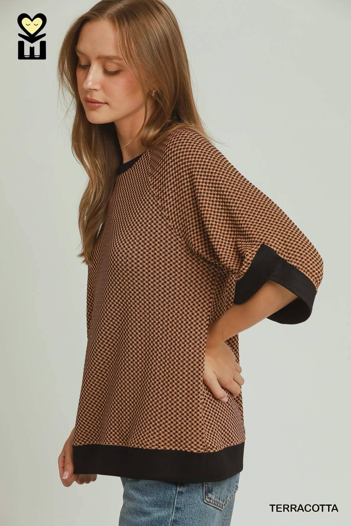 Textured Knit Raglan Sleeve Top