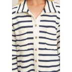 Striped Button Front Cardigan