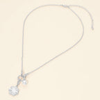 Floral Pearl Charm Accent Necklace
