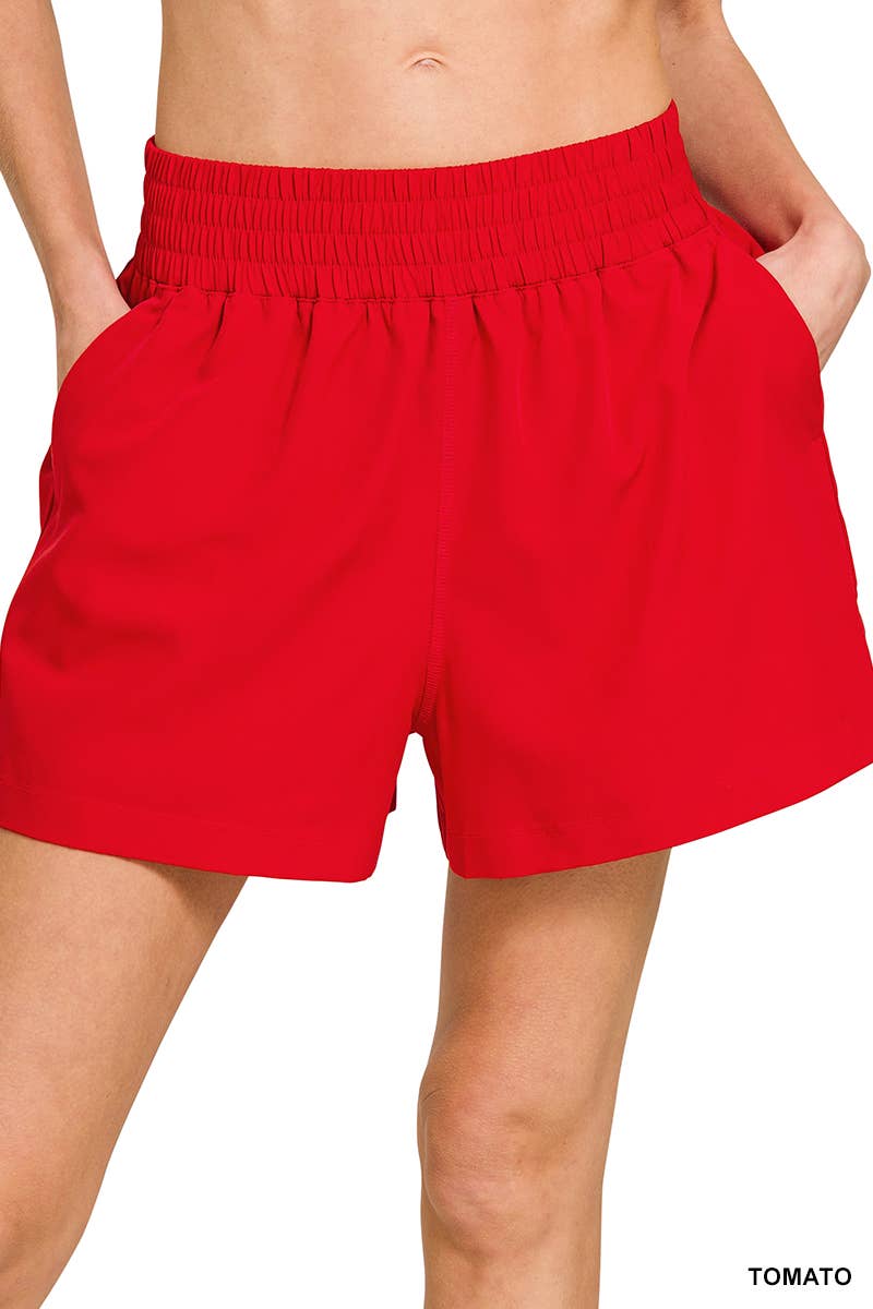 Soft Woven Lined Shorts With Pocket - Zenana