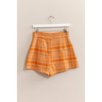 Plaid Twin Zipper-Detail Shorts
