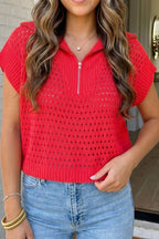 LAS-LIVE Eyelet Knit Ribbed Hollow Out Sweater (S-XL)