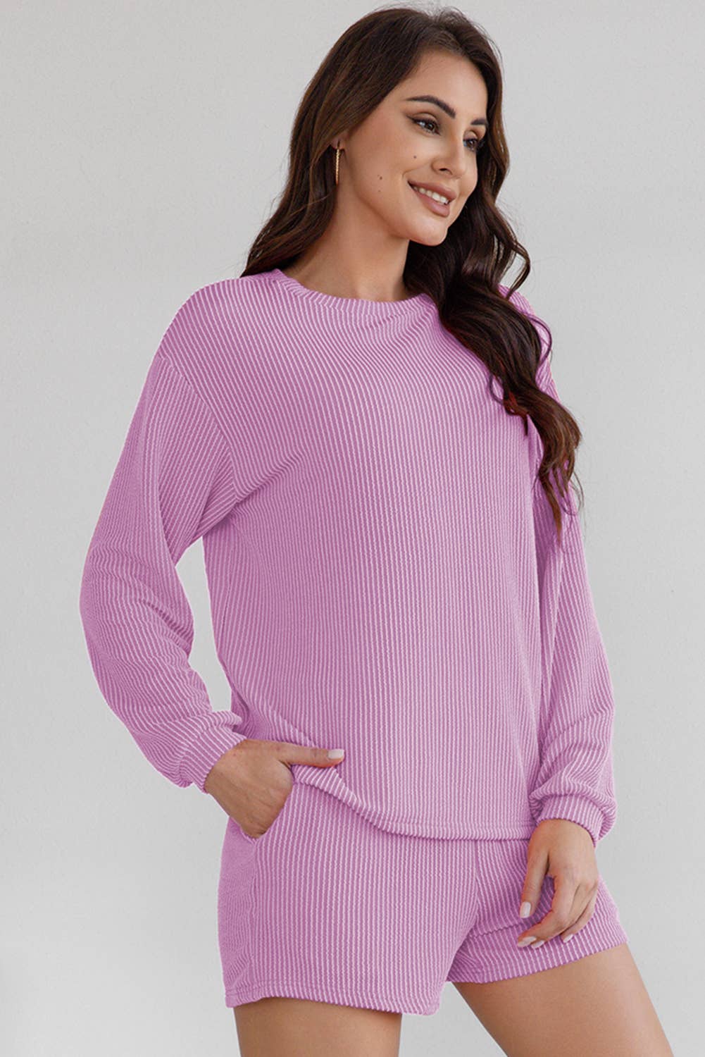 Kinsey Long Sleeve Top Shorts Set