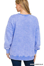 Acid Wash Fleece Hi-low Hem Pullover