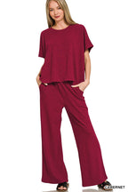 Cotton Slub Top And Pants Set