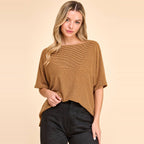 Solid Ribbed Basic Top