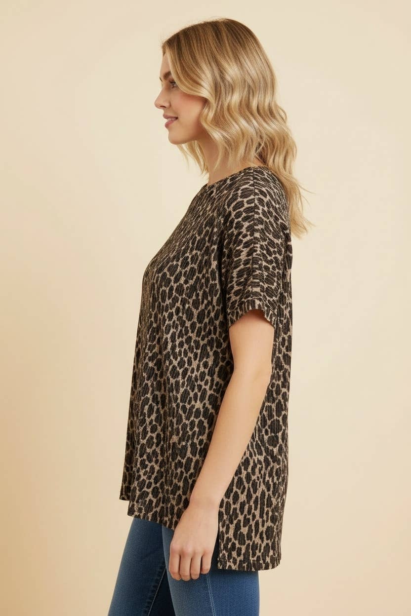 ET7864-22 ANIMAL URBAN RIBBED PRINT TOP