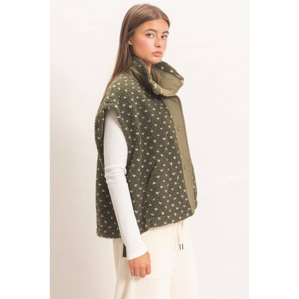 Polka Dot Sherpa Vest