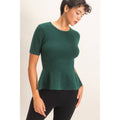 Ribbed Peplum Knit Top