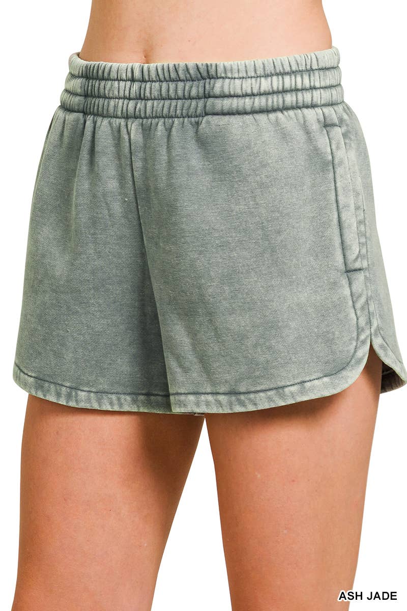 Elastic Waistband Dolphin Shorts
