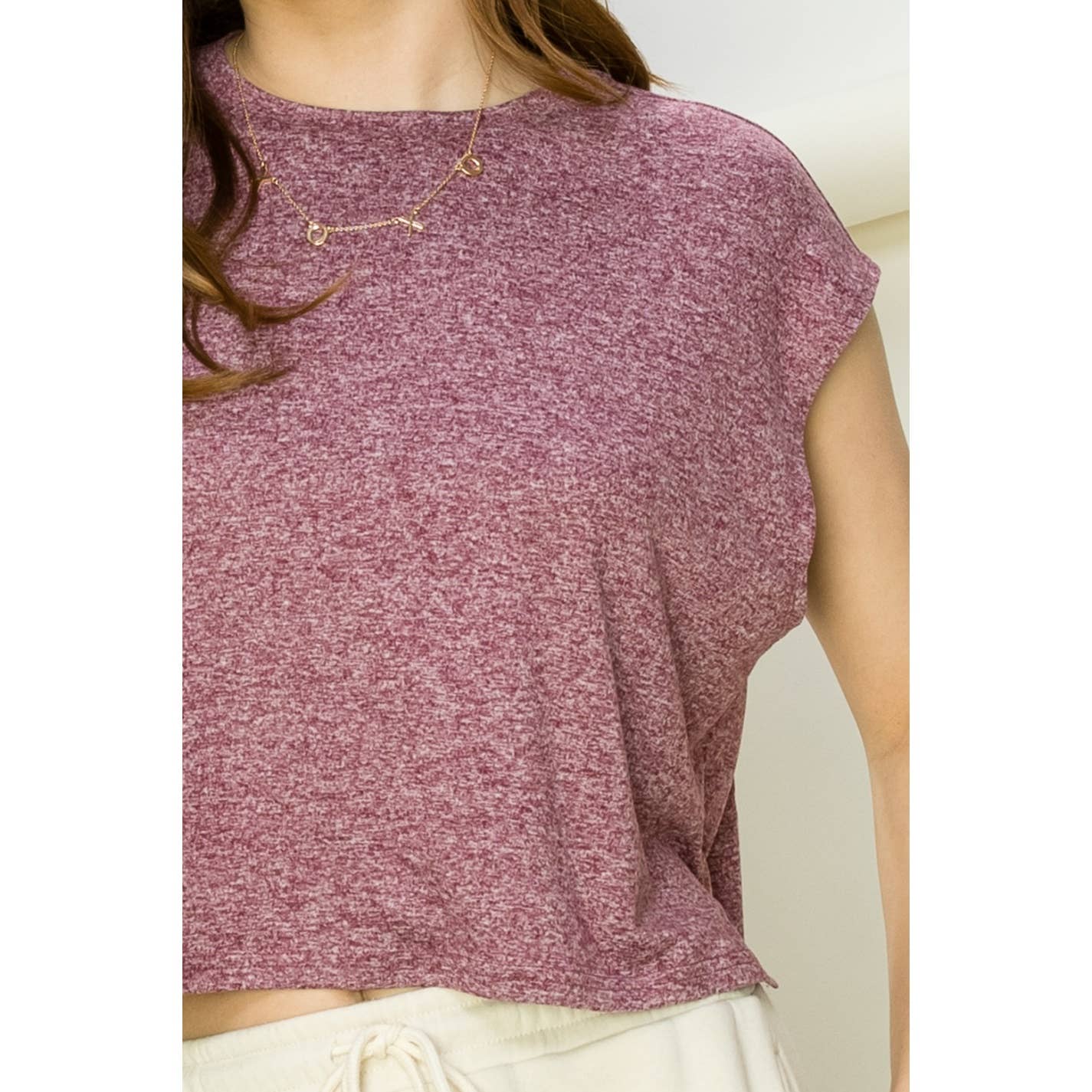 Crew Neck Cropped Top