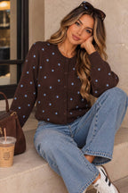 Polka Dot Knit Cardigan