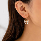 Crystal Bow Hoop Earrings | 80E62501
