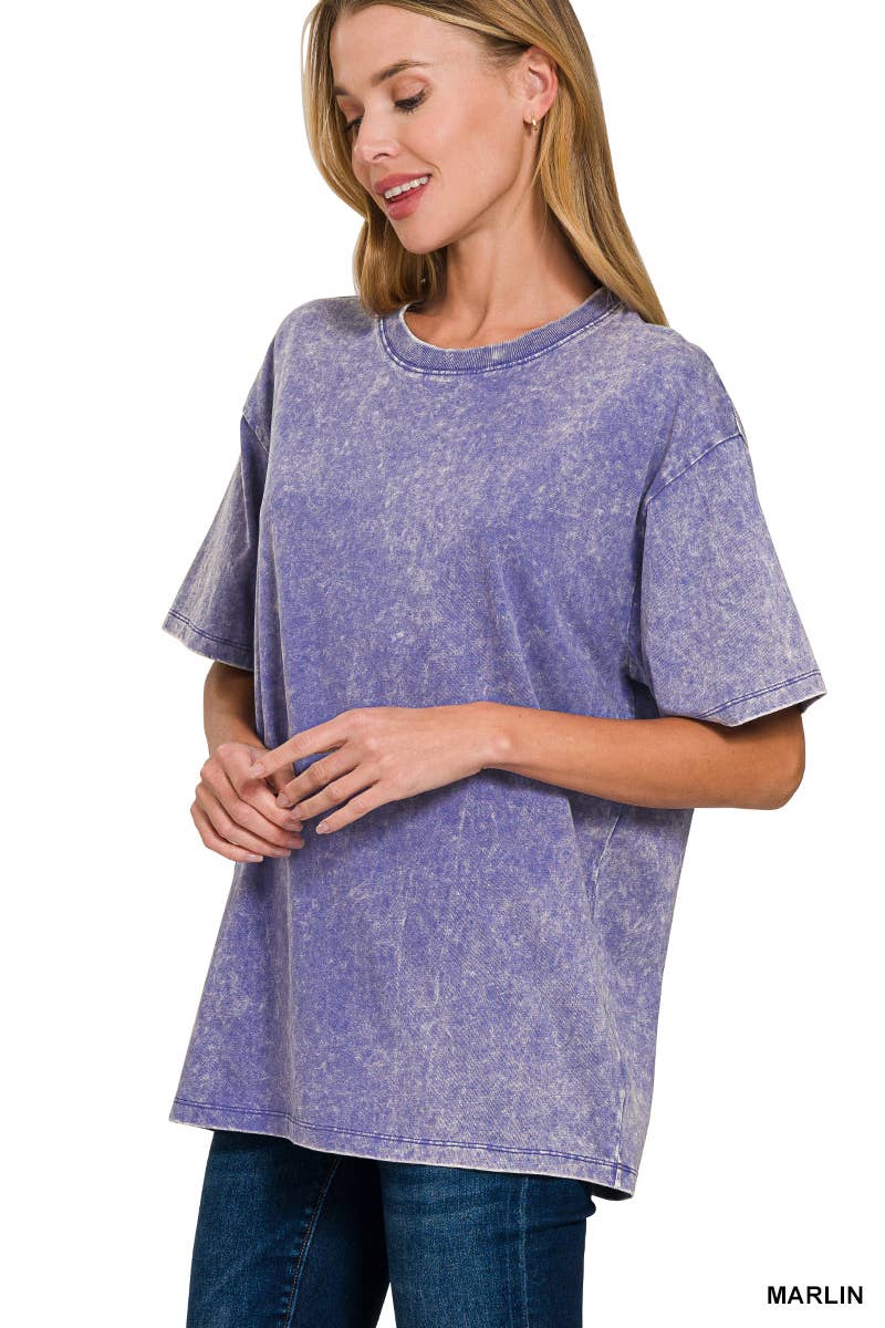 `Vintage Wash Oversize Cotton Tee