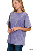 `Vintage Wash Oversize Cotton Tee