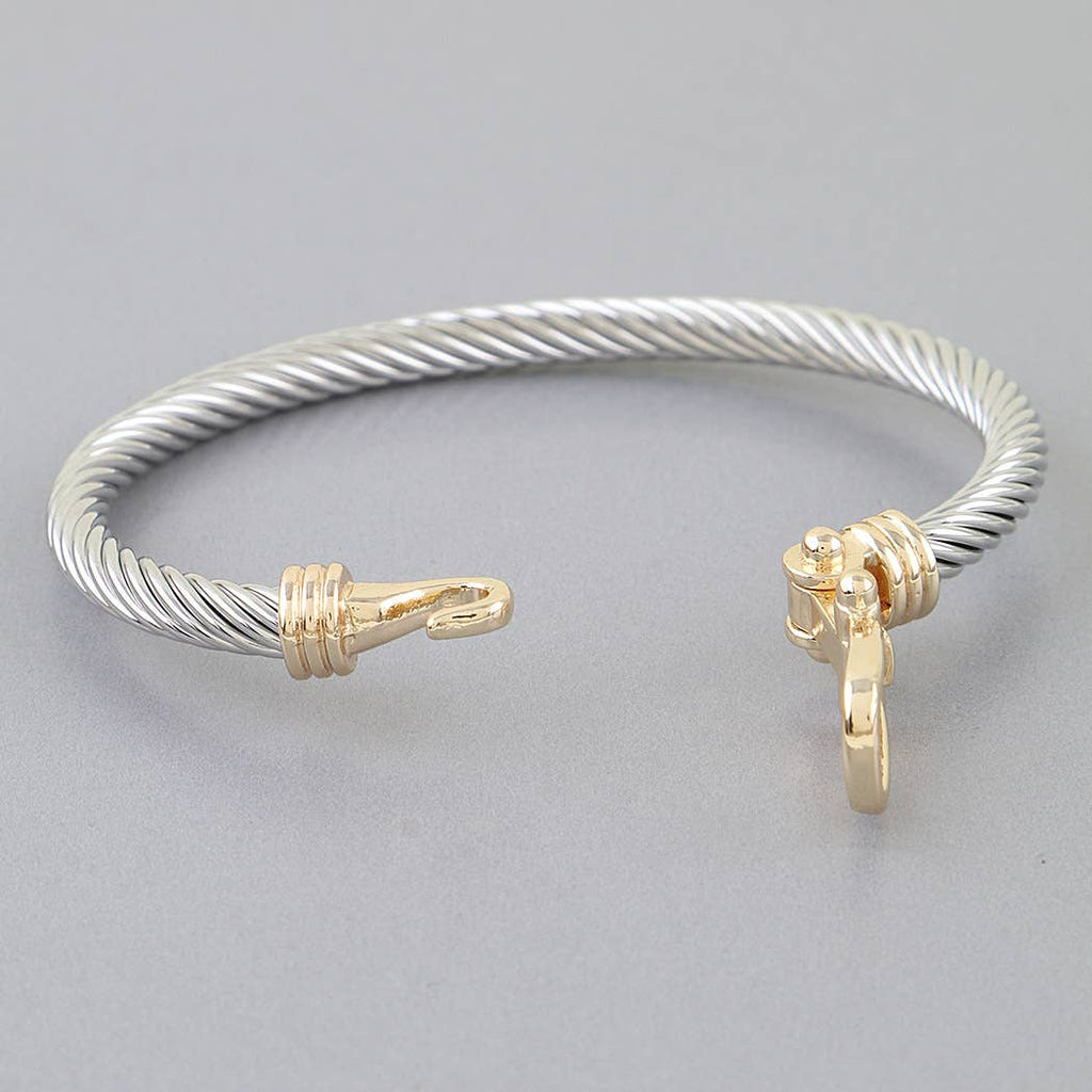 Two Toned Horseshoe Twisted Bracelet