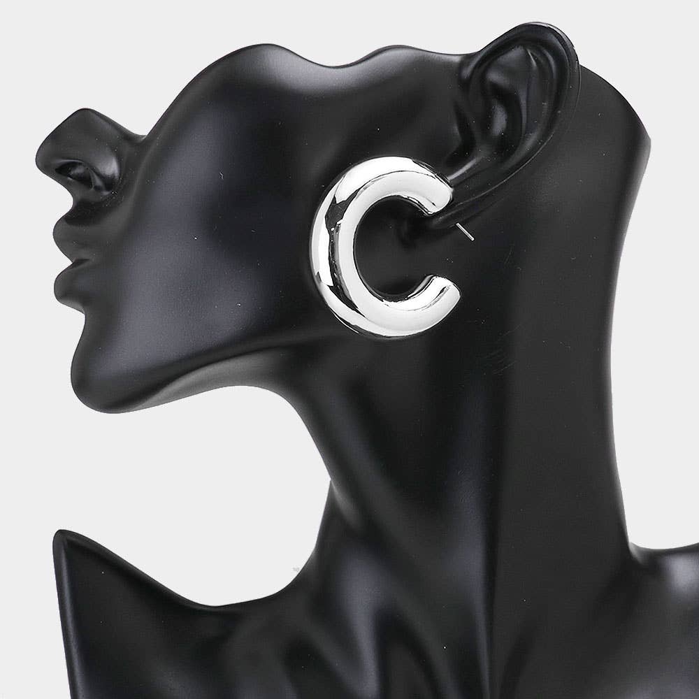 Modern Minimalist Thick Open Hoop Earrings