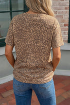 Leopard Retro Studded Star Patch Loose Tee