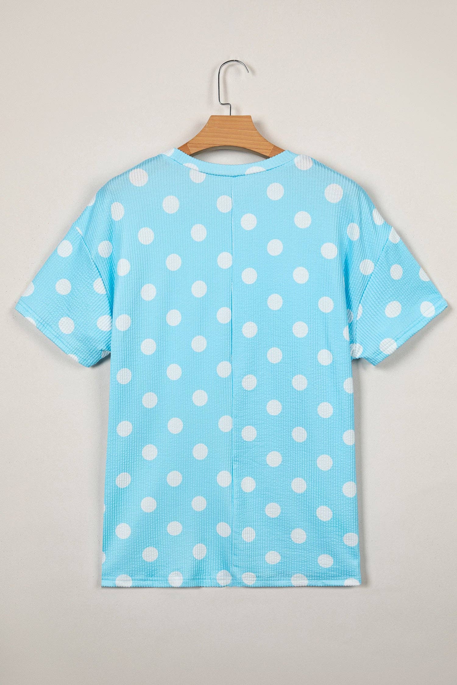 PRETTY BASH Polka Dot Patch Pocket Drop Shoulder Top