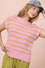 12W3319N-Striped Knit Sweater Vest Top