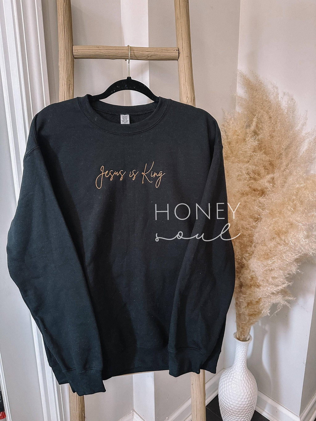 Embroidered 'Jesus is King' Sweatshirt