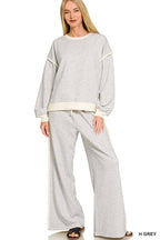 Scuba Contrast Trim Piping Detail Sweatshirts And Pants Set
