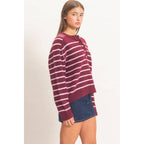 Stripe Henley Sweater