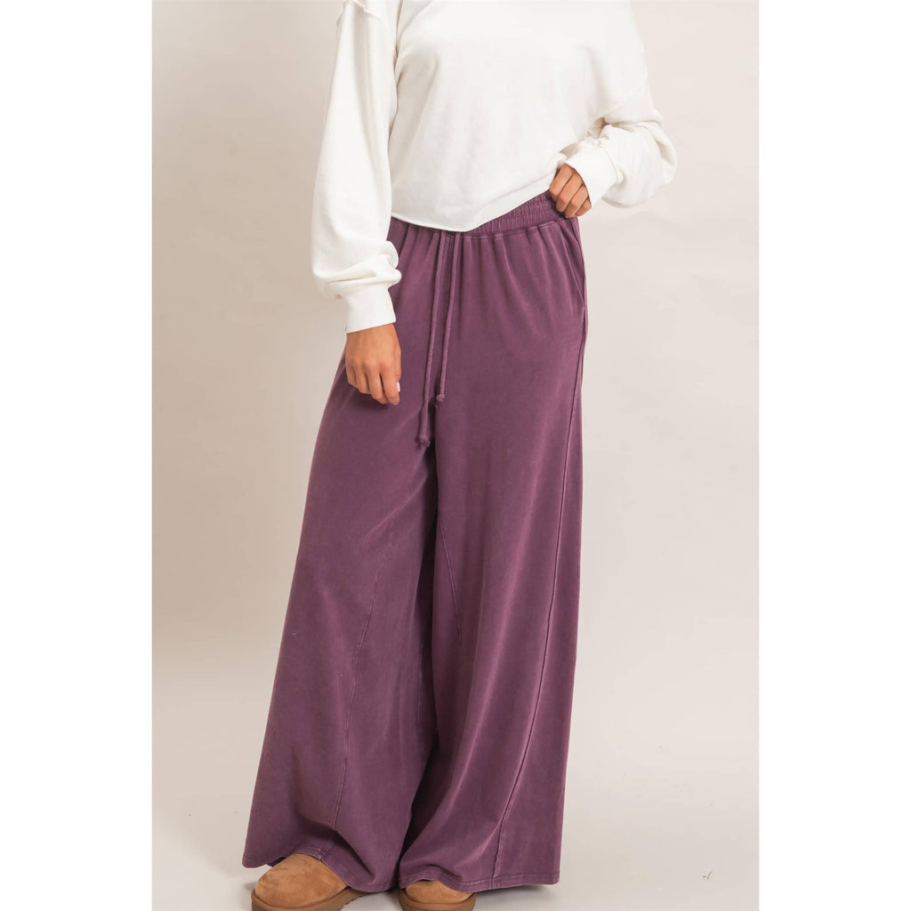 Wide Leg Mineral Wash Pants