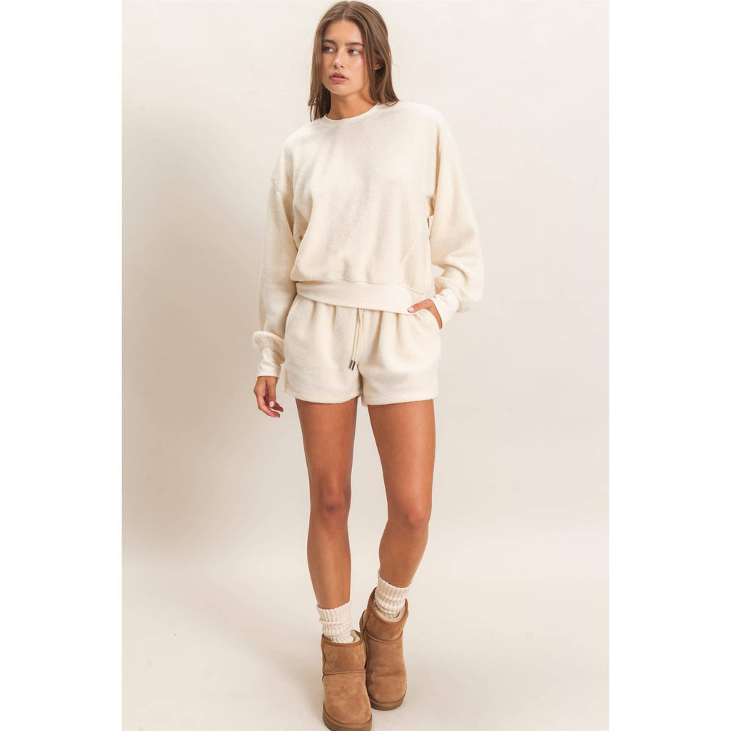 Contrast Sweatshirt & Shorts Set