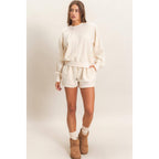 Contrast Sweatshirt & Shorts Set